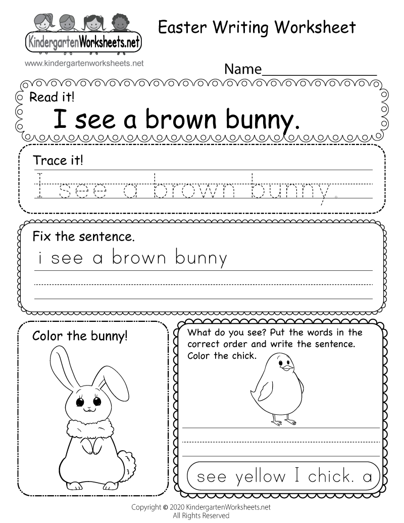 Easter Writing Worksheet - Free Printable, Digital, & Pdf intended for Free Printable Worksheets For Writing
