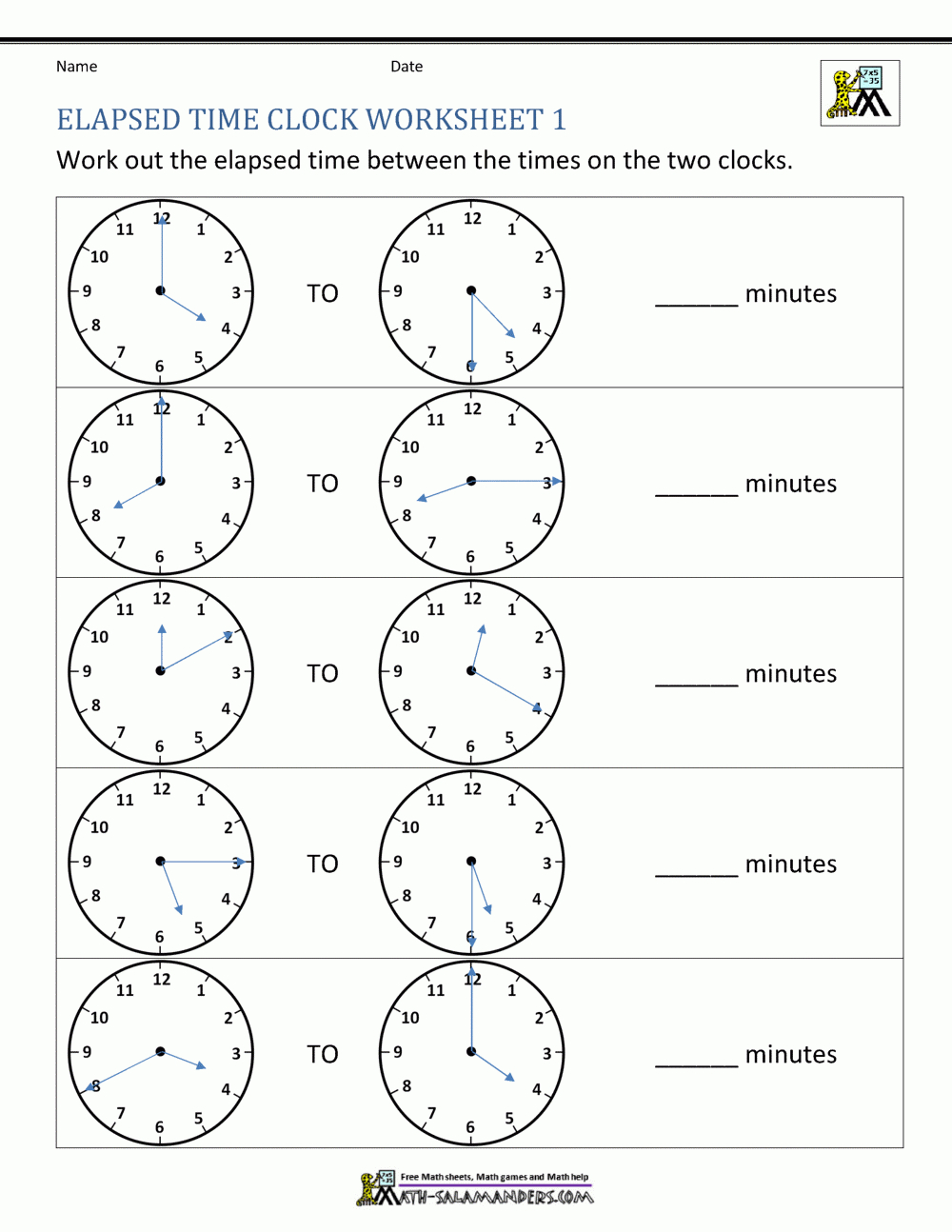 Elapsed Time Worksheets throughout Free Printable Elapsed Time Worksheets