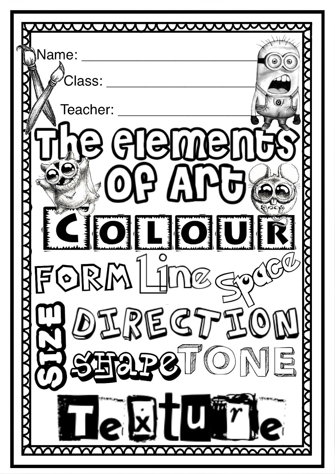 Elements Of Art - Worksheet Booklet For Kindy, Year 1 And Year 2 within Free Printable Elements Of Art Worksheets