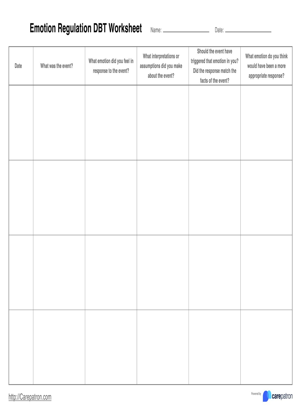 Emotion Regulation Dbt Worksheets regarding Free Printable Emotional Regulation Worksheets For Adults