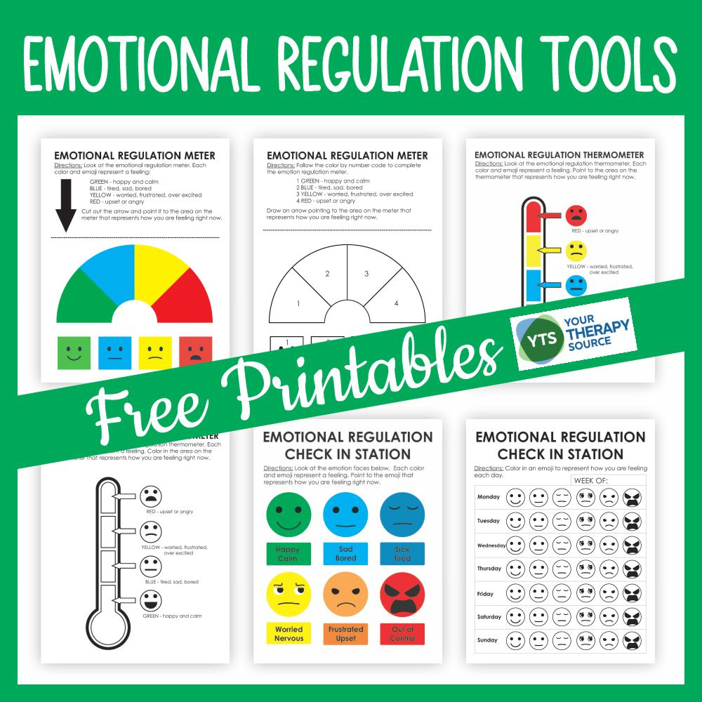 Emotion Regulation Worksheet Pdf Packet - Free - Your Therapy Source intended for Free Printable Emotional Regulation Worksheets