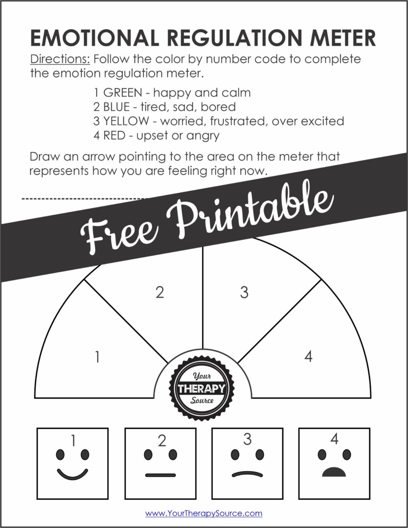 Emotion Regulation Worksheet Pdf Packet - Free - Your Therapy Source pertaining to Free Printable Emotional Regulation Worksheets