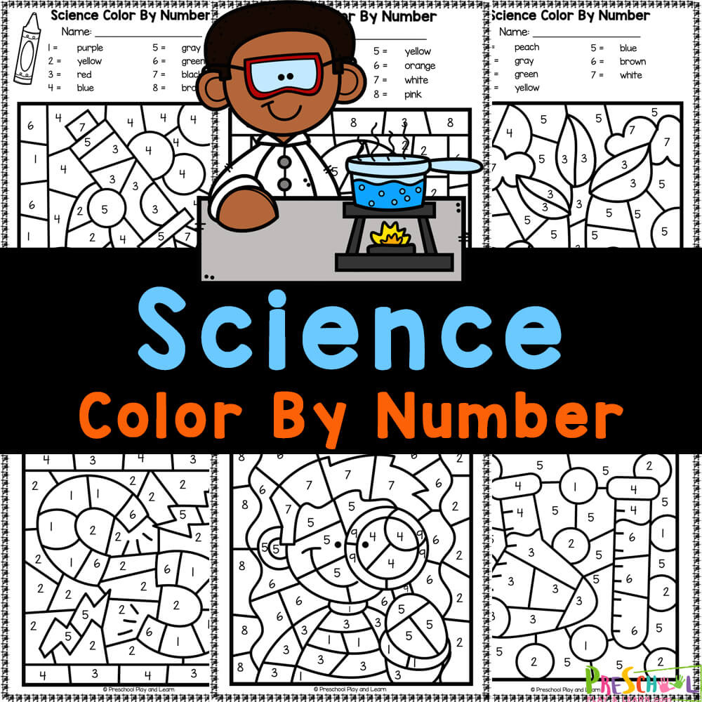 🧪 Free Printable Science Colornumber Worksheets throughout Science Worksheets Free Printable