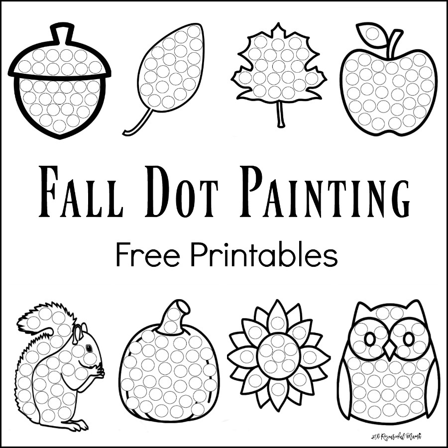 Fall Dot Painting {Free Printables} - The Resourceful Mama regarding Free Printable Dot Paint Worksheets