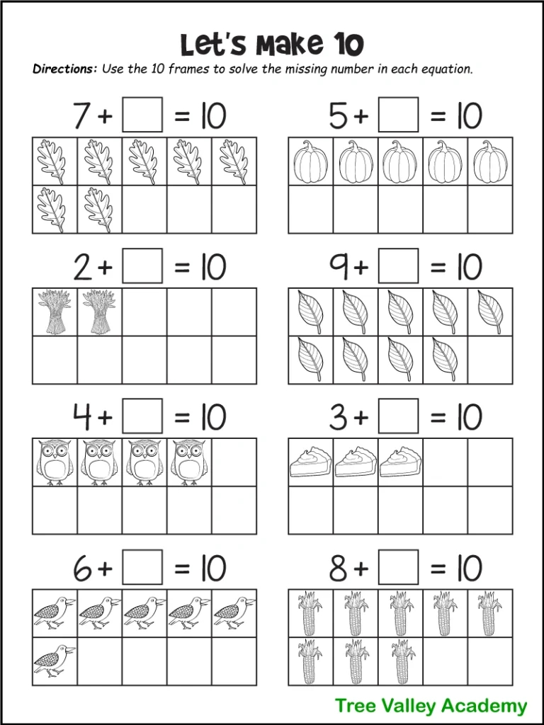Fall Math Worksheets For Kindergarten, Preschool &amp;amp; 1St Grade with Free Printable Worksheets For 1st Graders