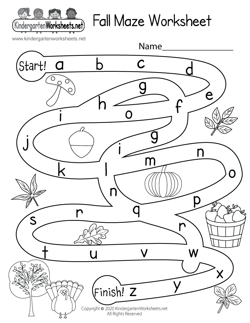 Fall Maze Worksheet - Free Printable, Digital, &amp;amp; Pdf within Free Printable Fall Worksheets For Preschoolers