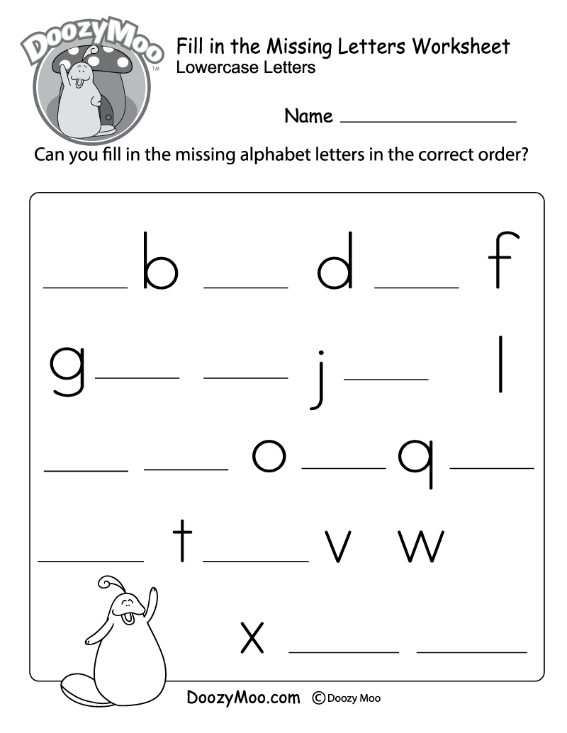 Fill In The Missing Letters Worksheet (Free Printable) - Doozy Moo with Free Printable Fill In The Blank Worksheets
