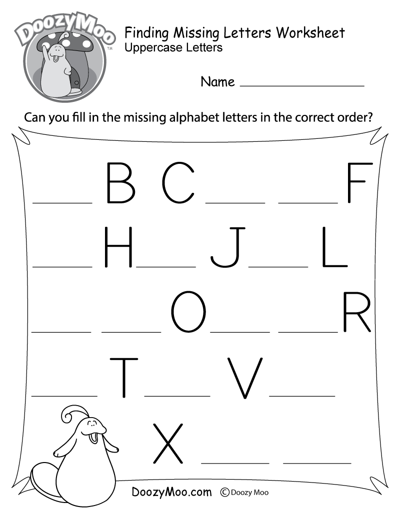 Finding Missing Letters Worksheet (Free Printable) - Doozy Moo with Free Printable Find The Letter Worksheets
