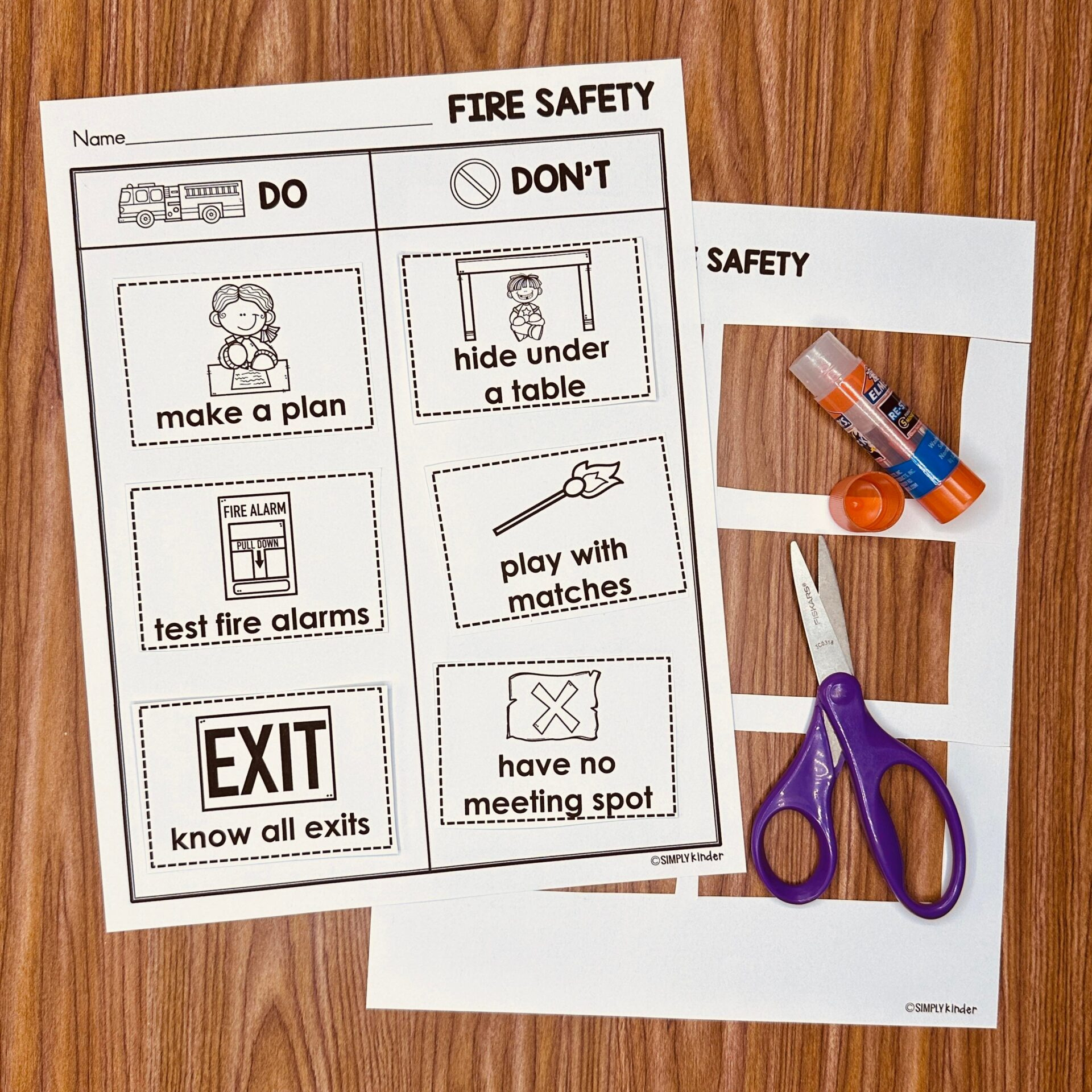 Fire Safety Free Printable - Simply Kinder for Free Printable Printable Fire Safety Worksheets