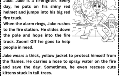 Firefighter Reading Comprehension Worksheet Free throughout Comprehension Worksheets Free Printable