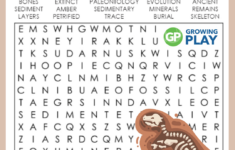 Fossil Word Search Printable - Free Pdf - Growing Play with Free Printable Fossil Worksheets