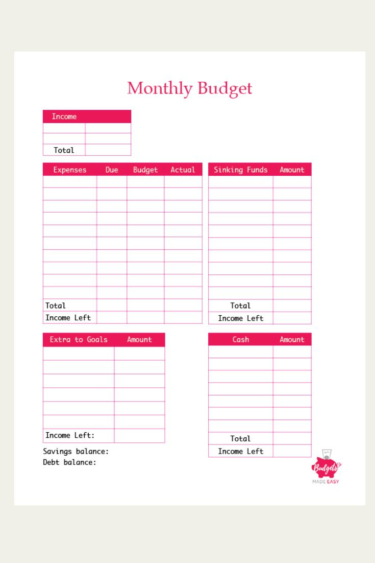 Found On Bing From Www.budgetsmadeeasy for Free Printable Beginner Simple Budget Worksheets