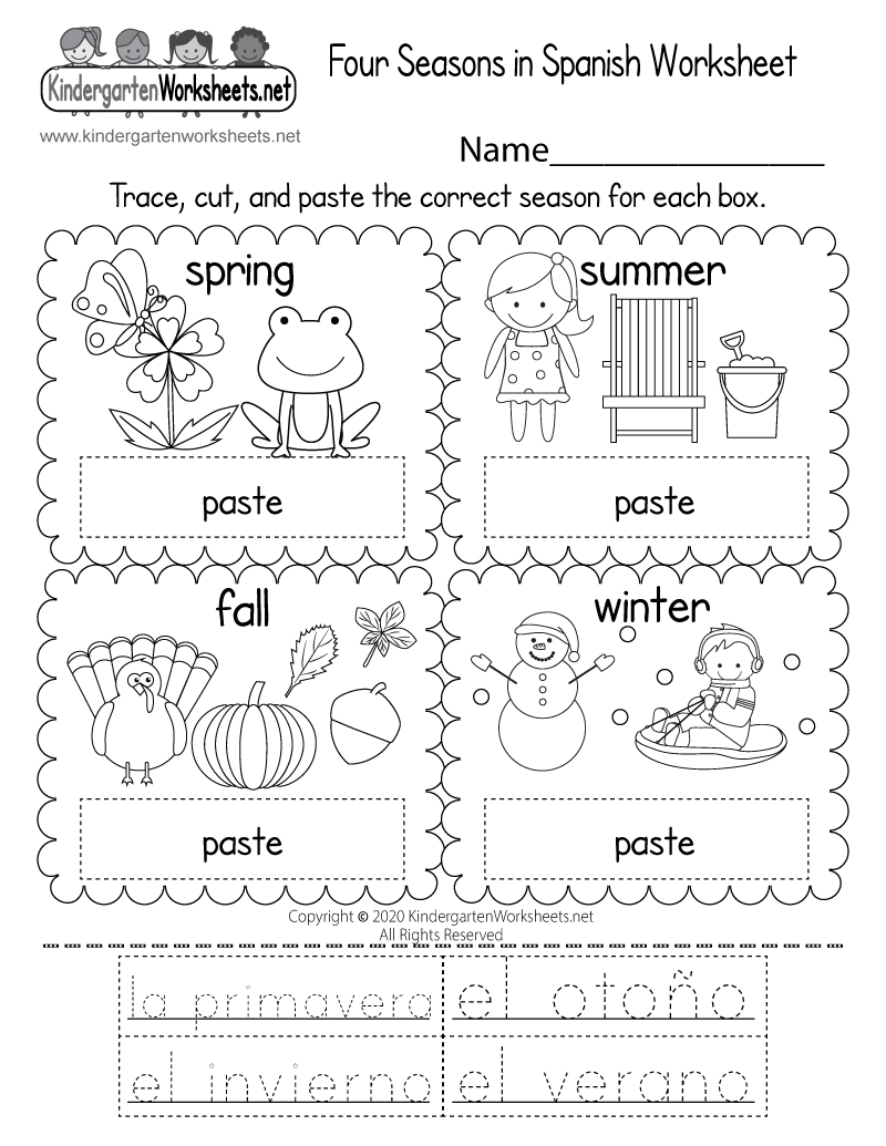Four Seasons In Spanish Worksheet - Free Printable, Digital, &amp;amp; Pdf pertaining to Free Spanish Printable Worksheets