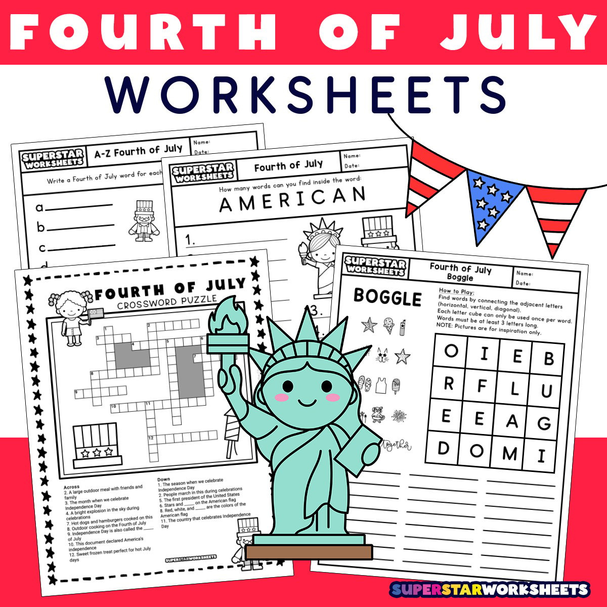 Fourth Of July Worksheets - Superstar Worksheets within Free Printable 4th of July Worksheets