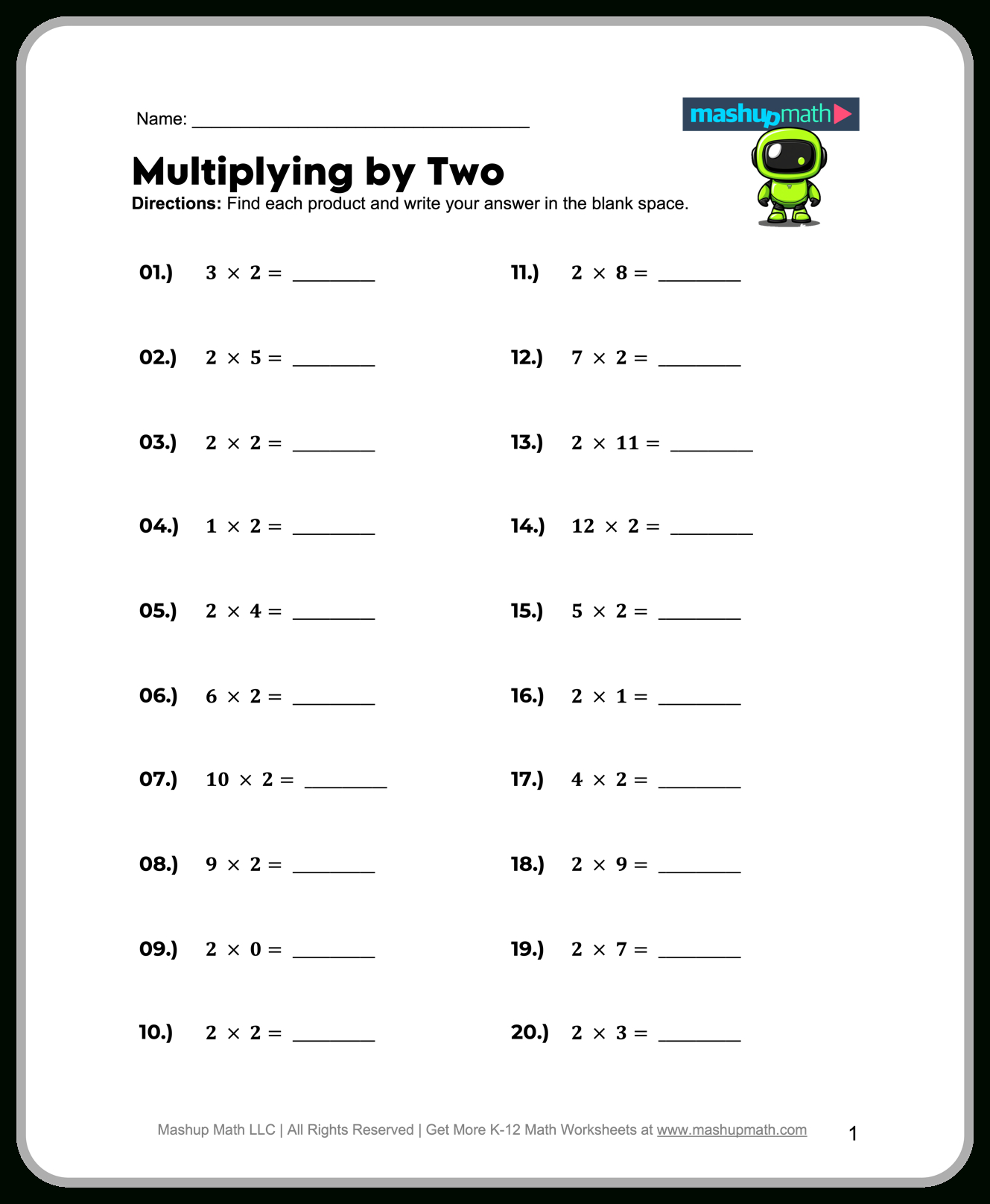Free 2Nd Grade Math Worksheets—Printable W/ Answers — Mashup Math throughout Free Printable Math Worksheets 2nd Grade