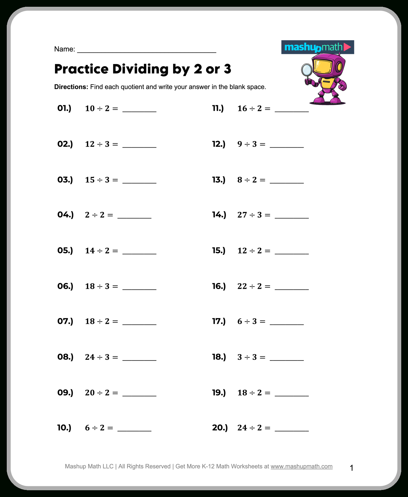 Free 3Rd Grade Math Worksheets—Printable W/ Answers — Mashup Math pertaining to Free Printable Third Grade Worksheets