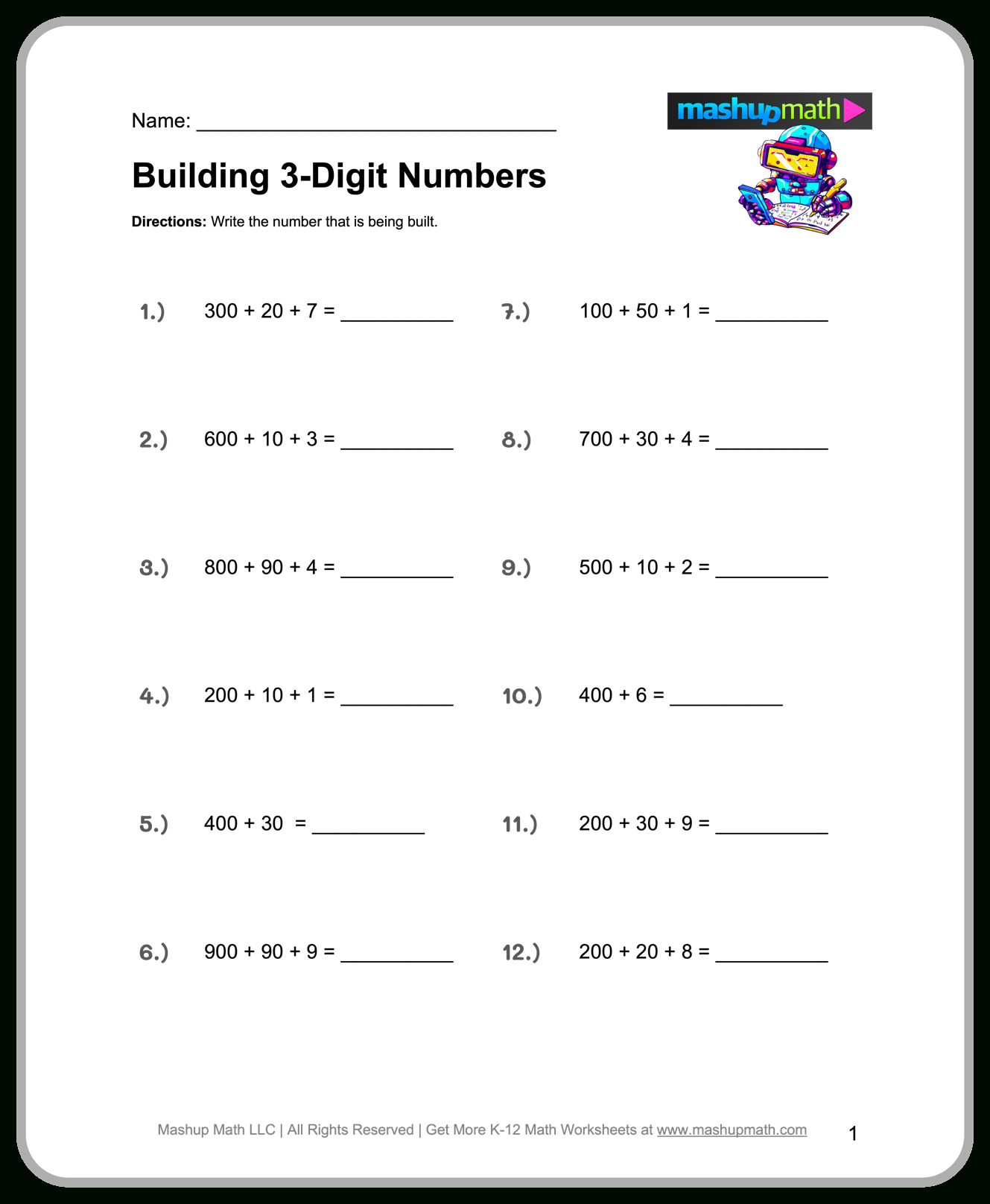 Free 3Rd Grade Math Worksheets—Printable W/ Answers — Mashup Math within 3rd Grade Math Worksheets Printable Free