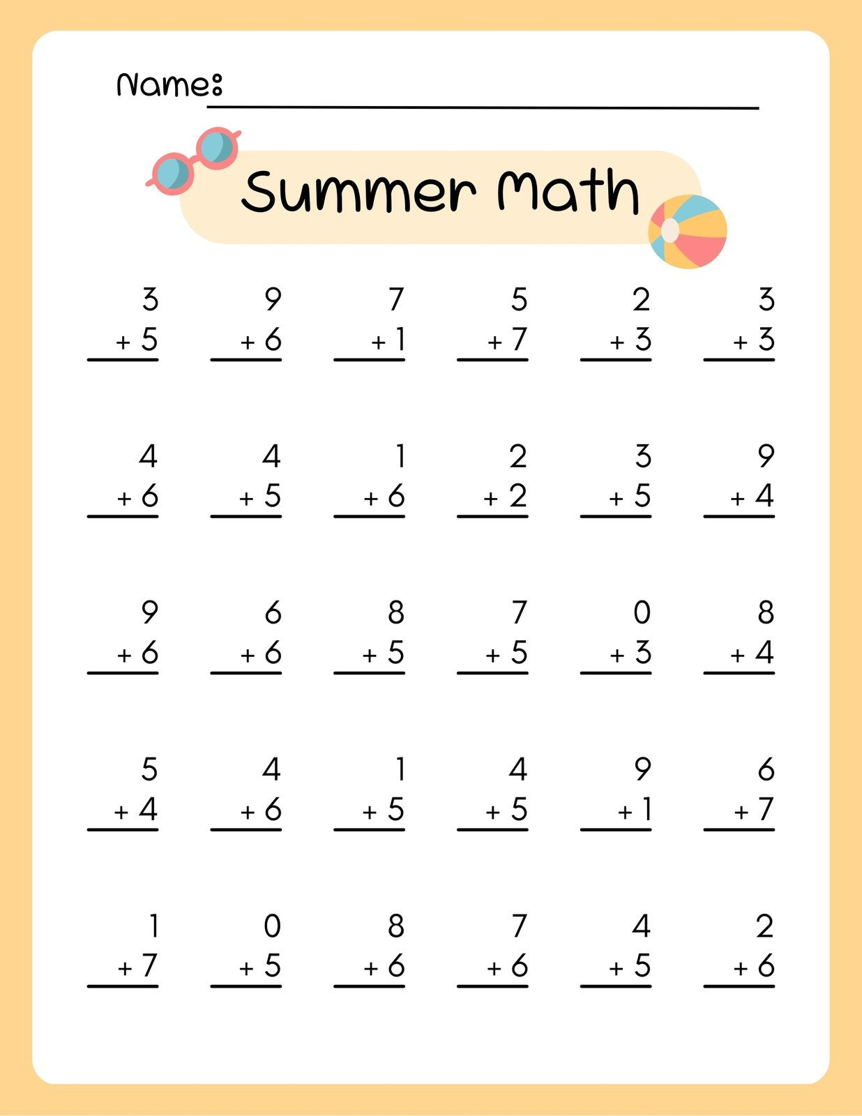Free 3Rd Grade Math Worksheets To Customize | Canva in Free Printable 3Rd Grade Worksheets