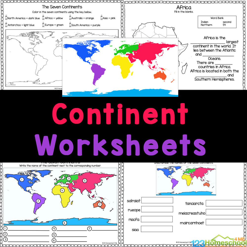 Free 7 Continents And Oceans Worksheet in Free Printable Continents Worksheets