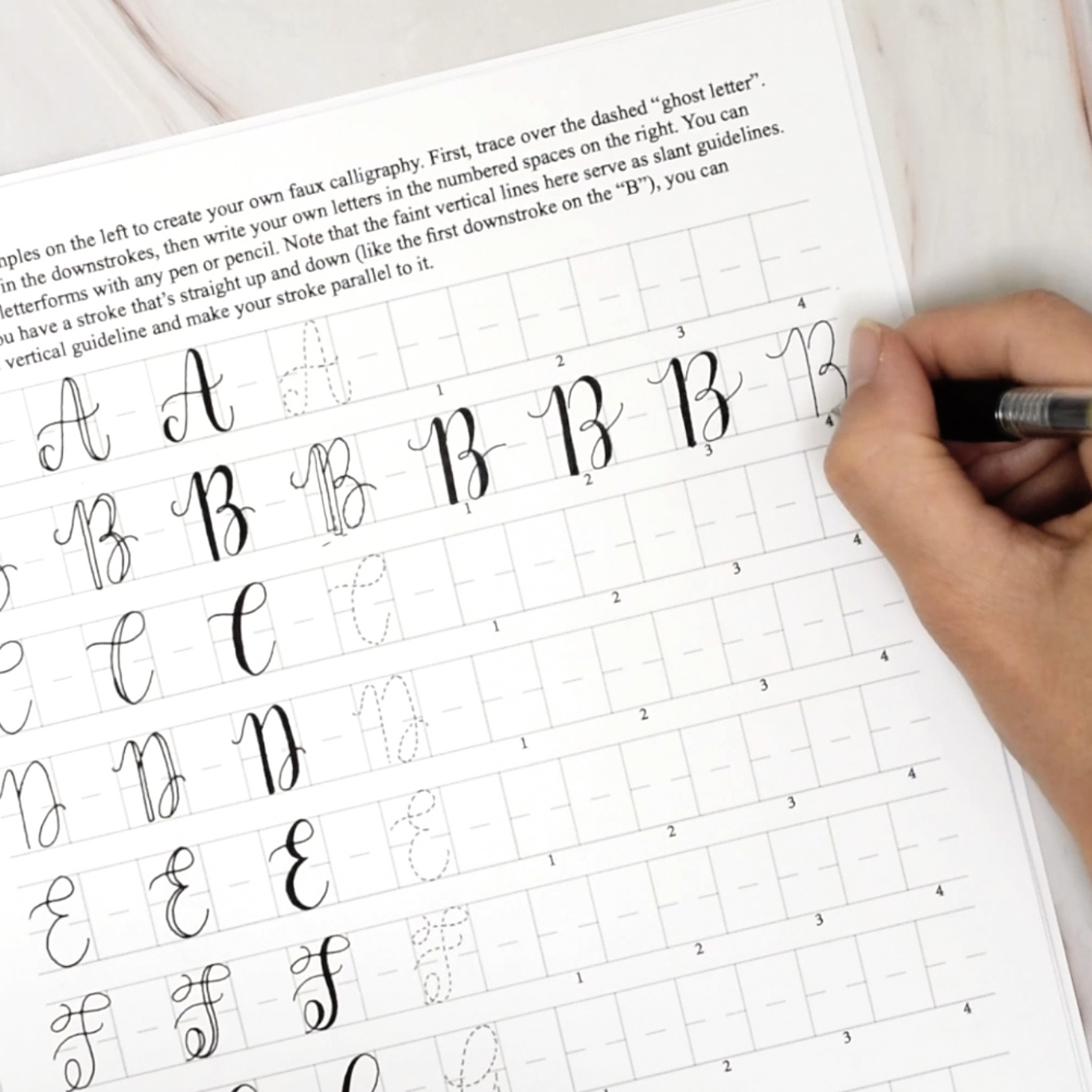 Free 8-Page Faux Calligraphy Worksheet Set – The Postman&amp;#039;S Knock regarding Free Printable Calligraphy Worksheets