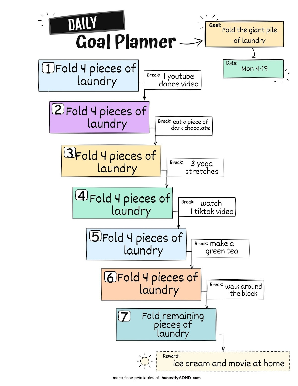 Free Adhd Goal-Setting Worksheets: Easily Break Down Tasks throughout Free Printable Adhd Therapy Worksheets