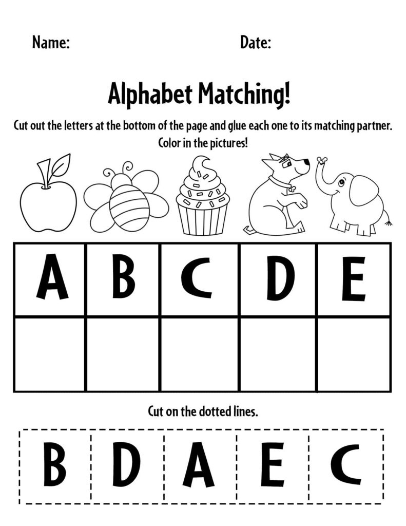 Free Alphabet Matching A-Z Worksheets For Preschool ⋆ The throughout Free Printable Letter Matching Worksheets