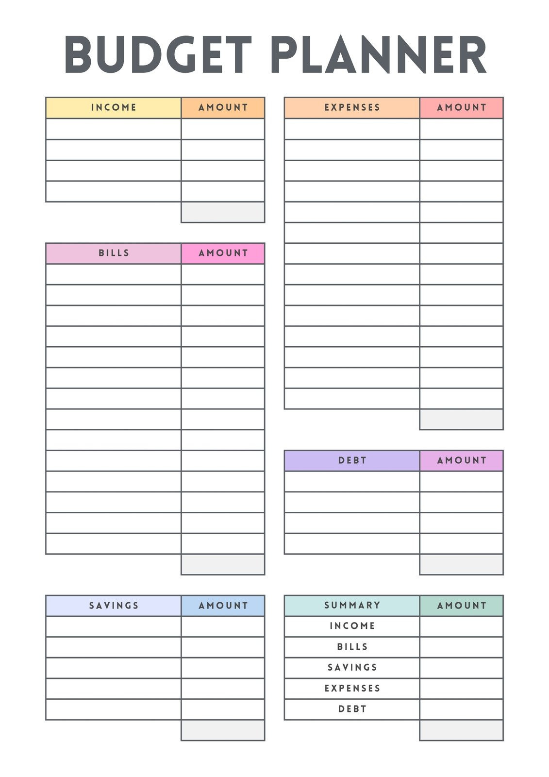 Free And Customizable Budget Templates for Free Printable Budget Worksheets