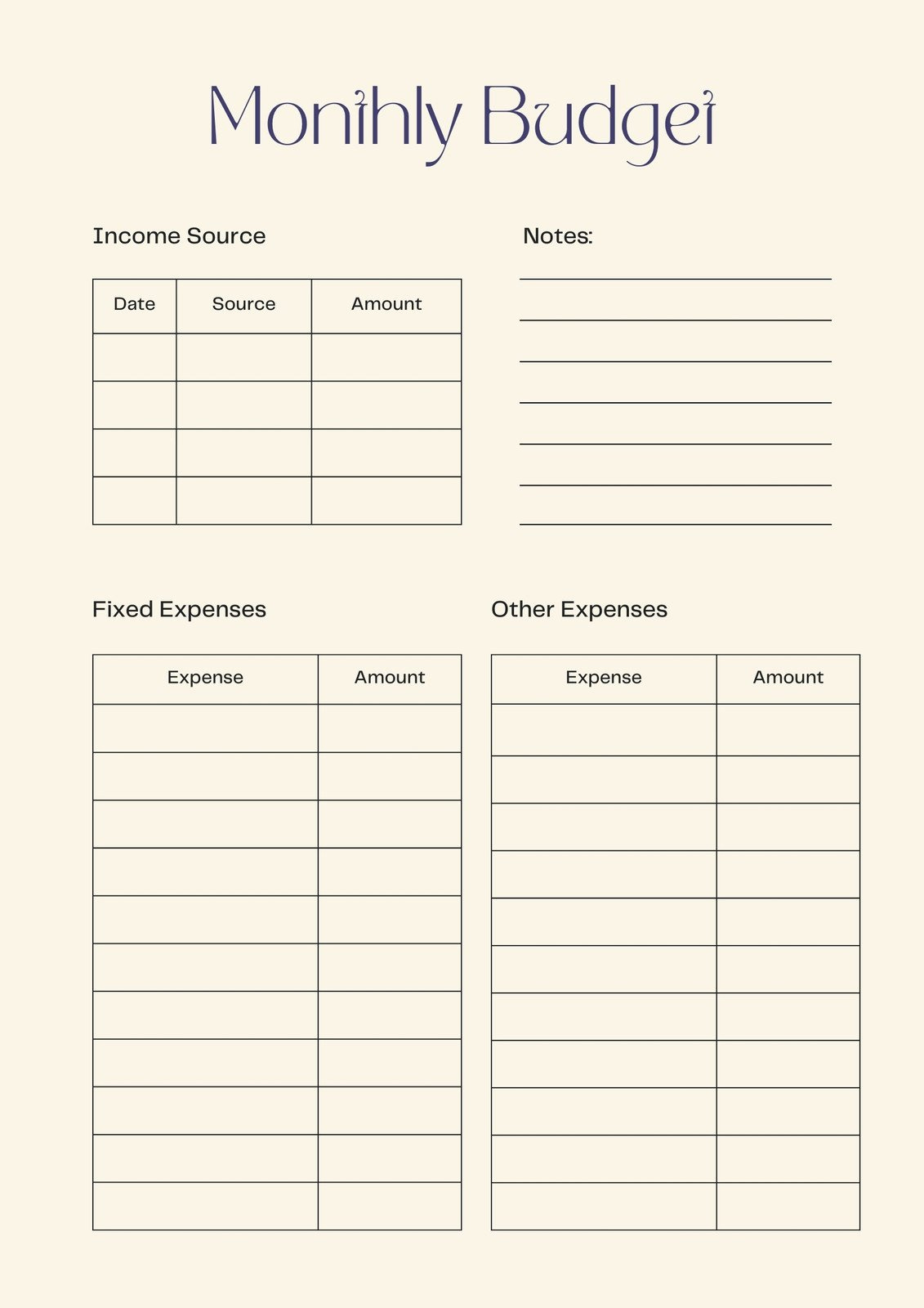 Free And Customizable Budget Templates inside Free Printable Blank Budget Worksheets