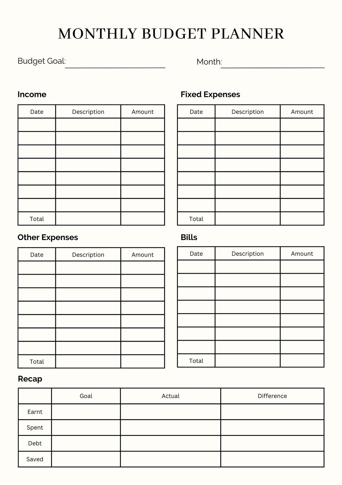 Free And Customizable Budget Templates intended for Monthly Budget Worksheets Printable Free