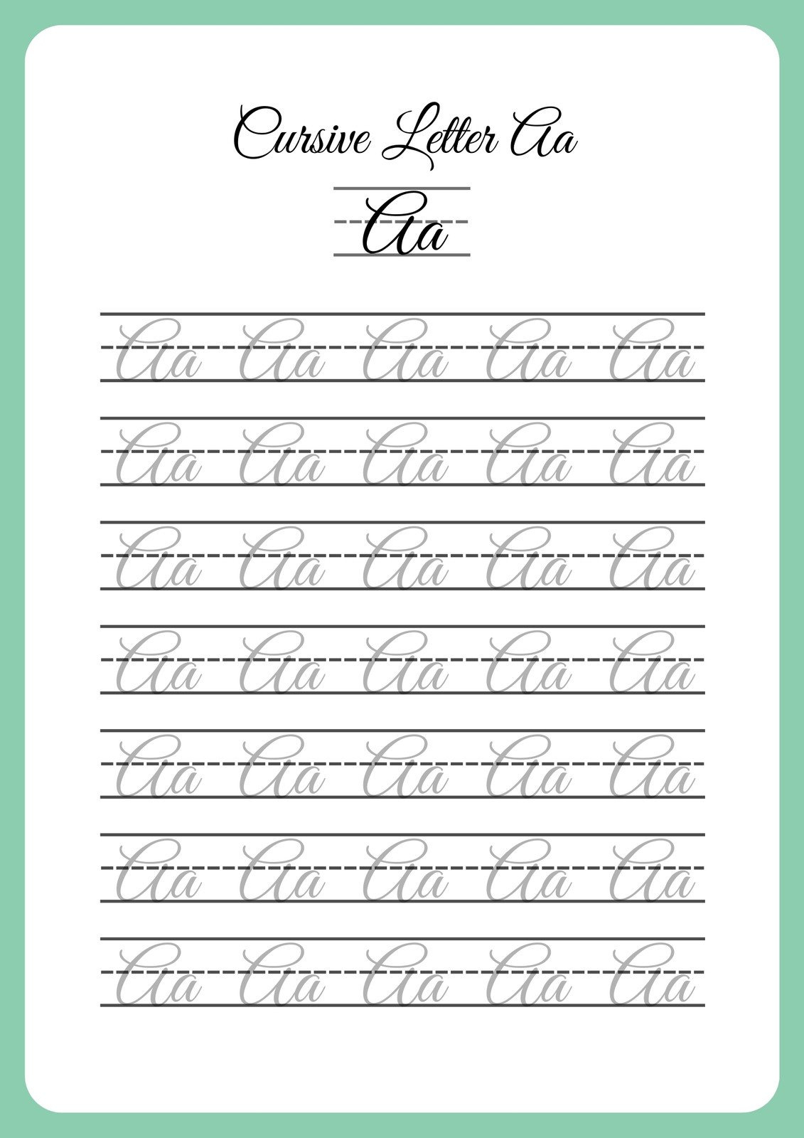 Free And Customizable Cursive Templates | Canva regarding Free Printable Cursive Tracing Worksheets