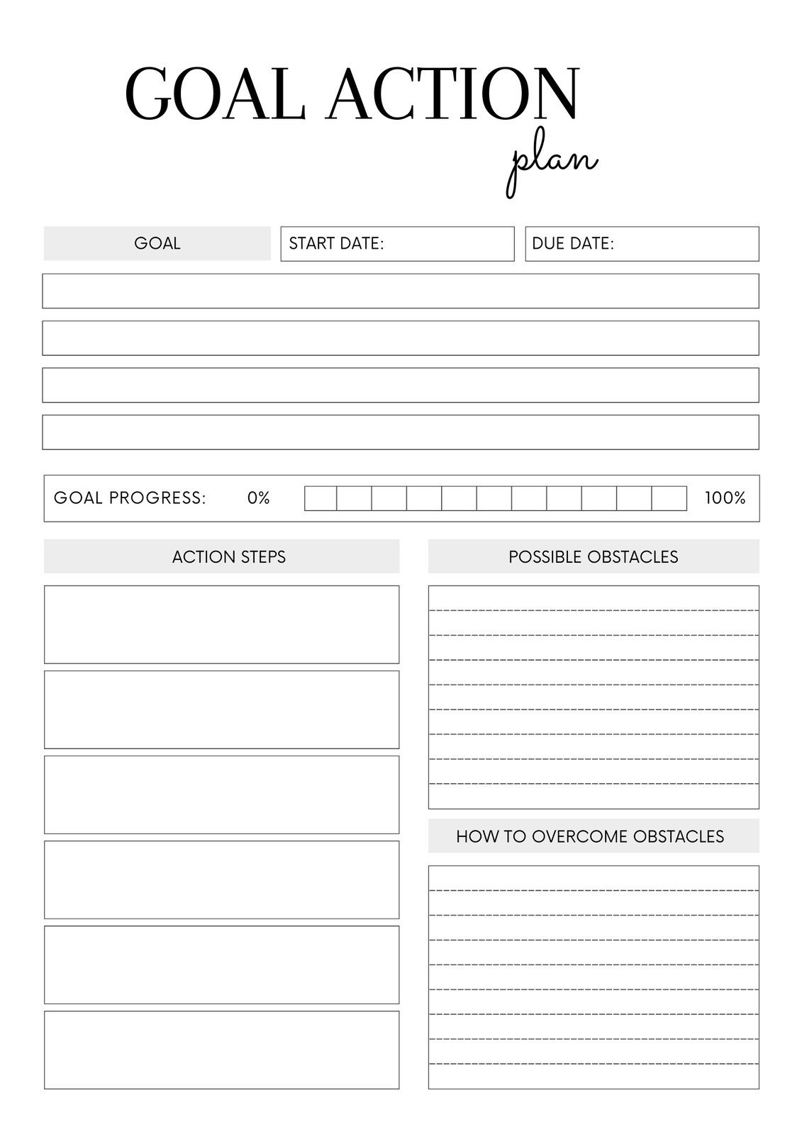 Free And Customizable Goals Templates within Goal Setting Worksheets Free Printable