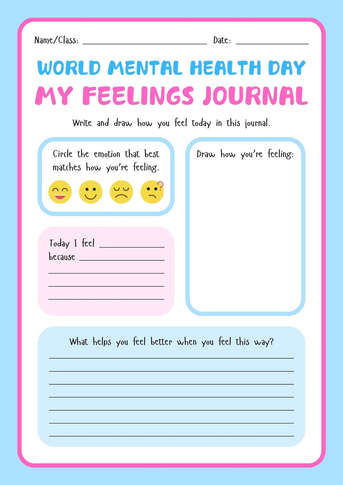 Free And Customizable Mental Health Templates in Free Printable Mental Health Group Activity Worksheets
