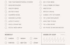 Free And Customizable Self Care Templates pertaining to Free Printable Self-Care Worksheets For Adults