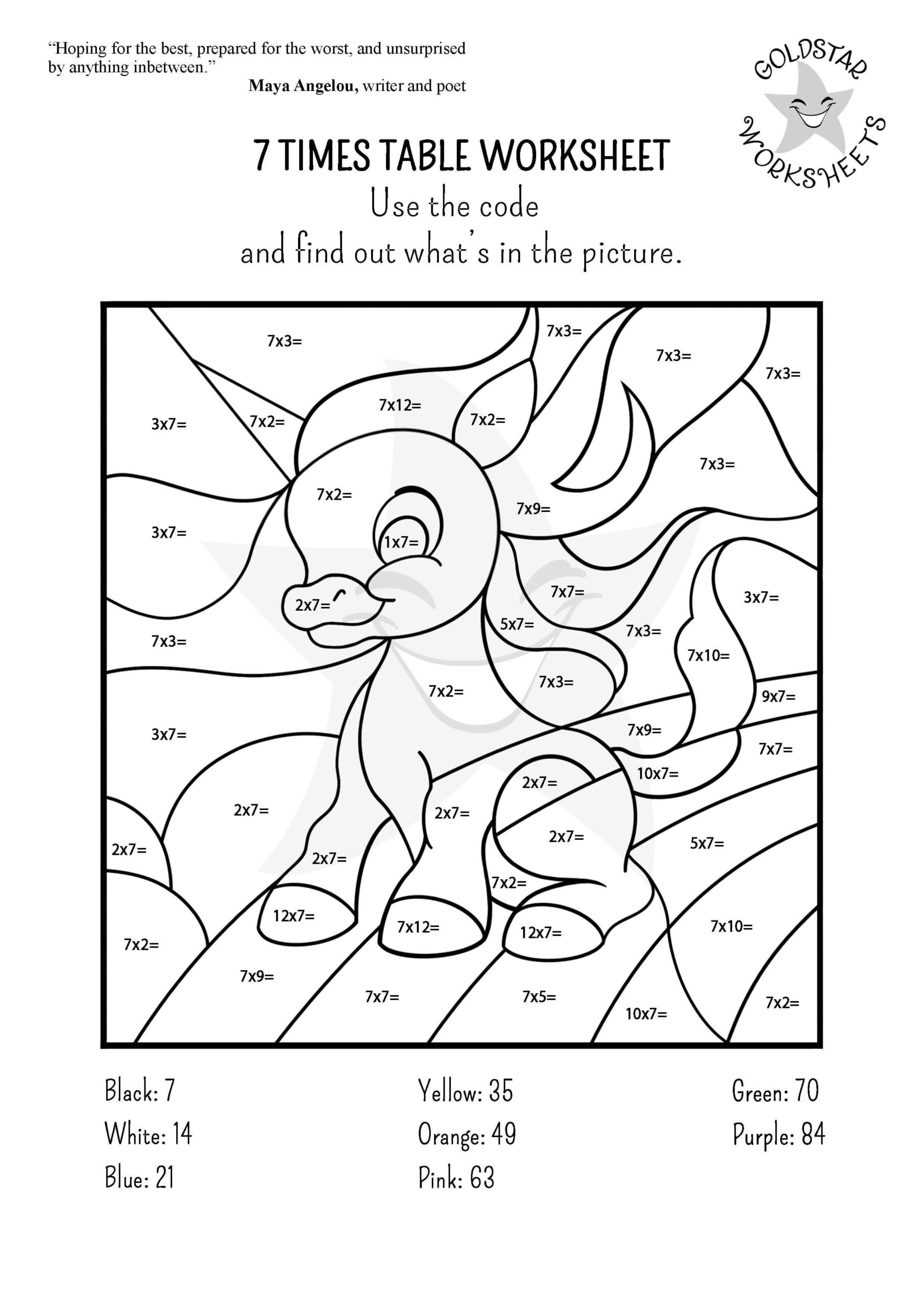 Free And Fun 7 Times Table Worksheets - Beautifully Designed For Kids! in Times Tables Free Printable Worksheets