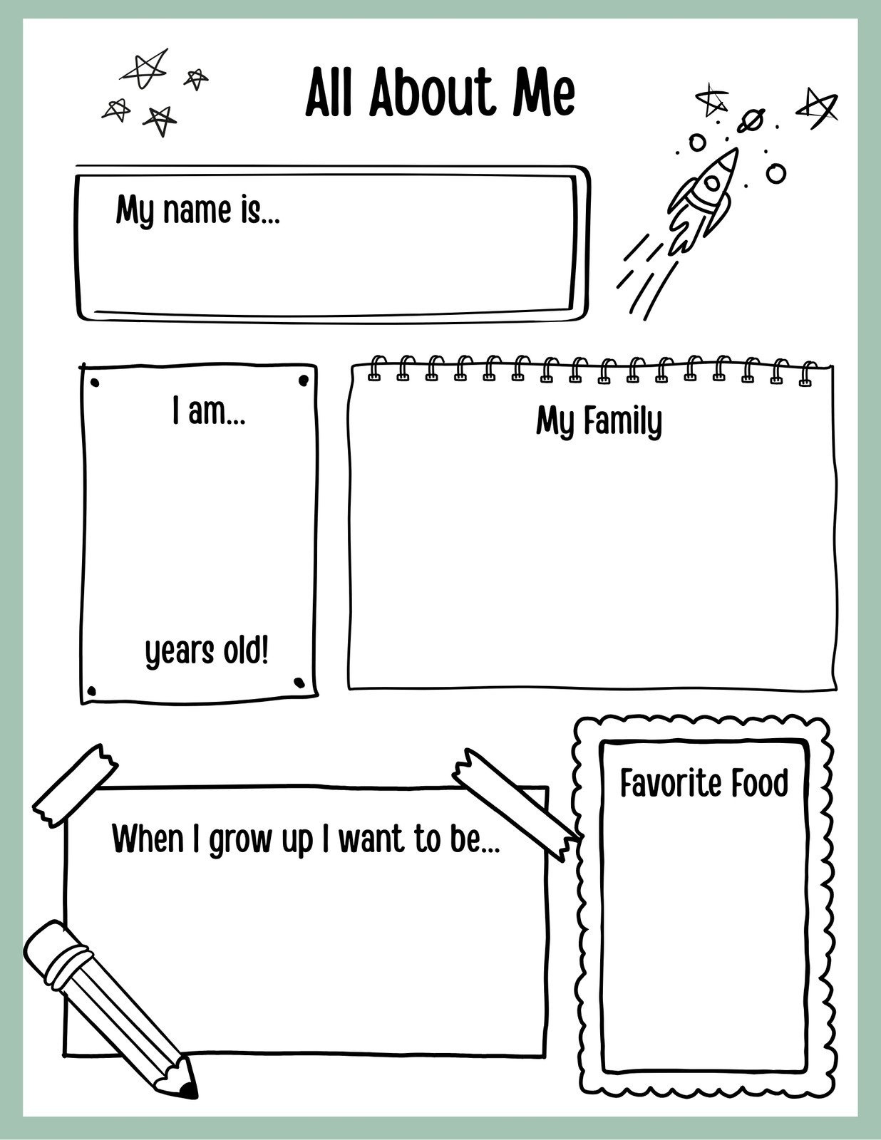 Free And Printable All About Me Worksheet Templates | Canva for All About Me Free Printable Worksheets