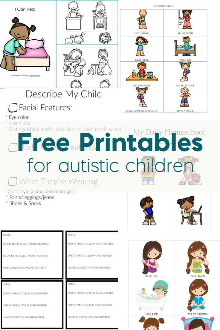 Free Autism Printables Library – Visual Schedules, Worksheets with Free Printable Autism Worksheets