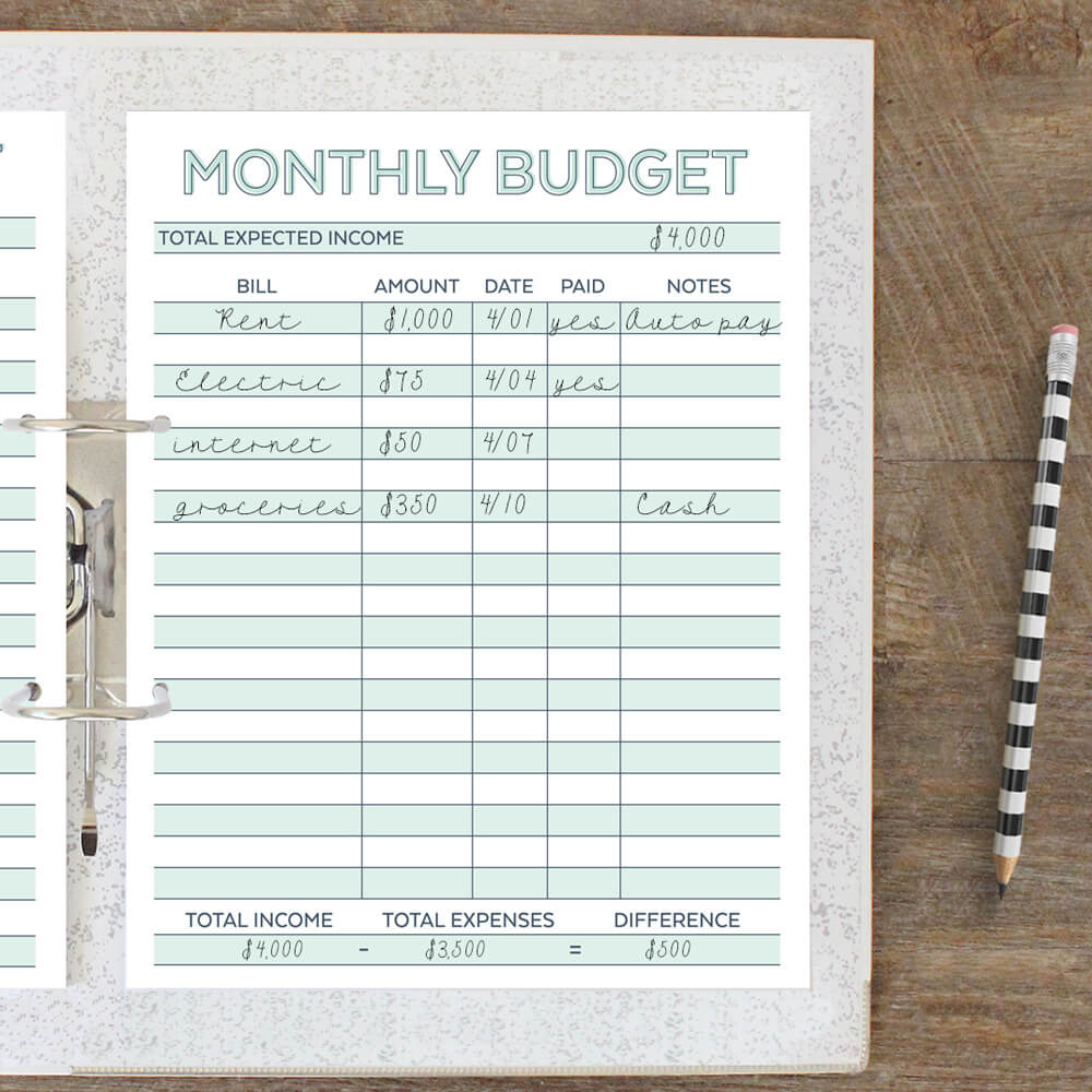 Free} Beginner Printable Budget Worksheet - Savor + Savvy with Blank Free Printable Low Income Budget Beginner Printable Budget Worksheets