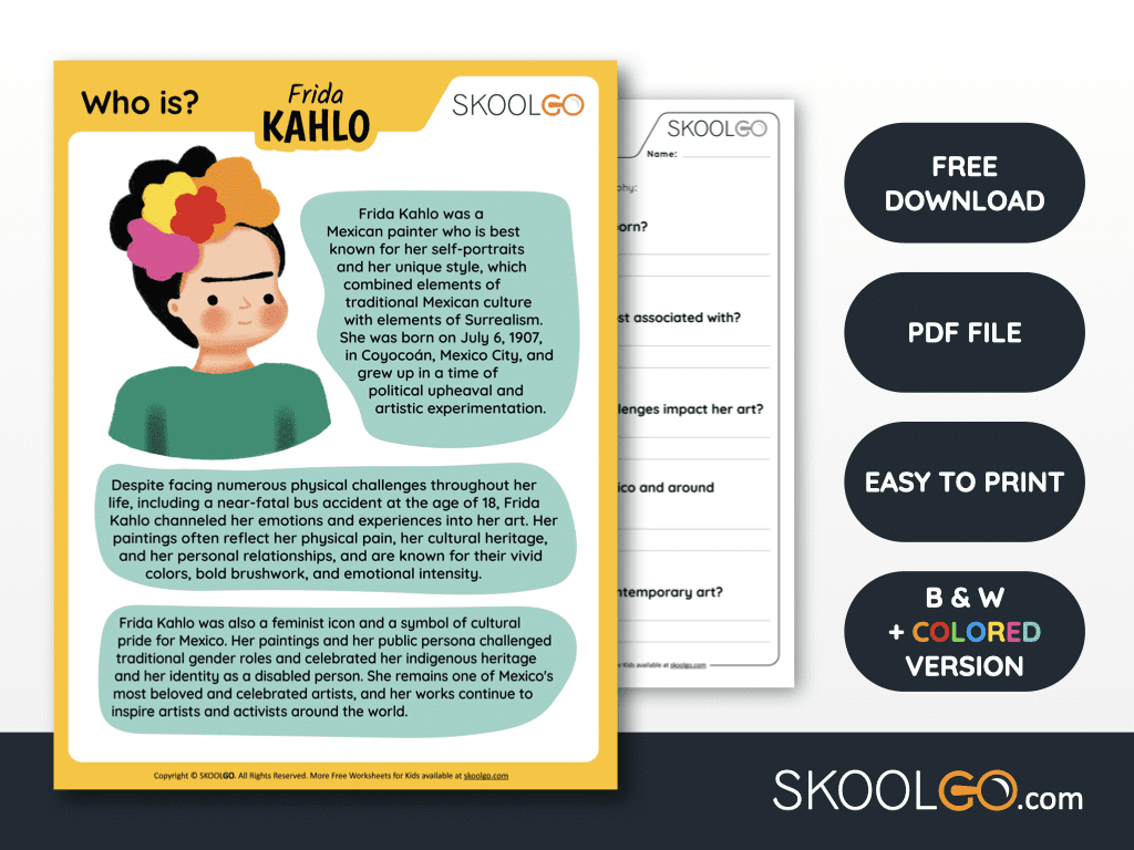 Free Biography Printable Worksheets - Skoolgo regarding Free Printable Biography Worksheets
