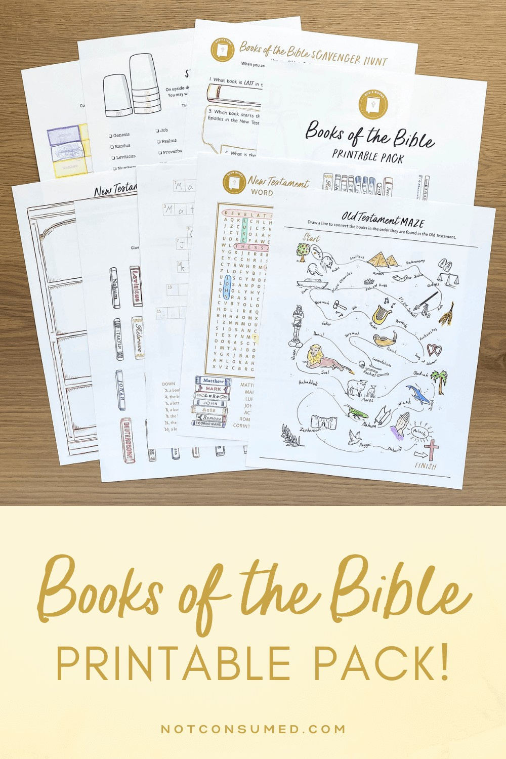 Free Books Of The Bible Printable: 7 Ways To Make Memorizing Fun! in Free Printable Kjv Bible Worksheets