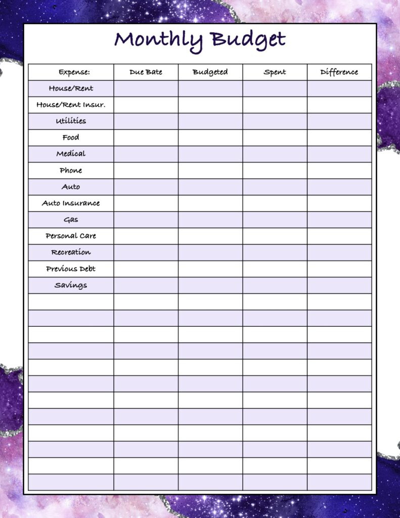 Free Budgeting Printables: Expenses, Goals, &amp;amp; Monthly Budget with regard to Blank Free Printable Low Income Budget Beginner Printable Budget Worksheets