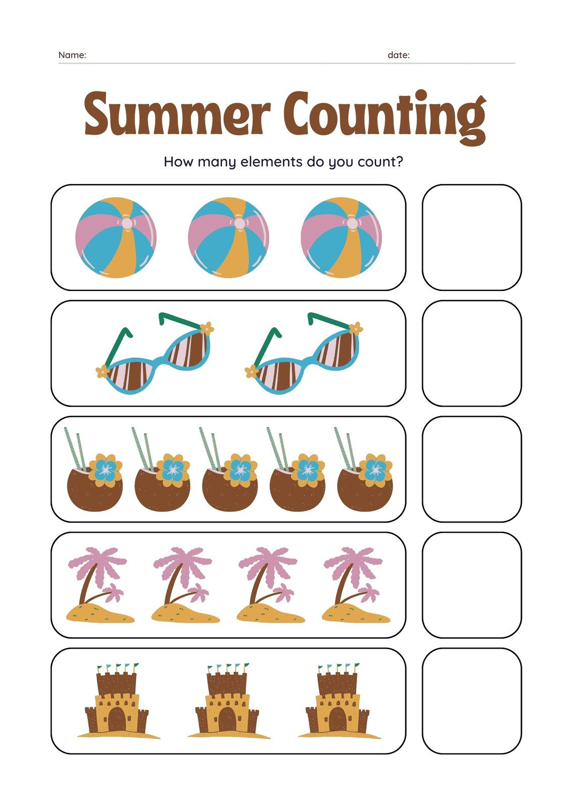 Free Custom Printable Preschool Worksheet Templates | Canva inside Free Printable Preschool Summer Worksheets
