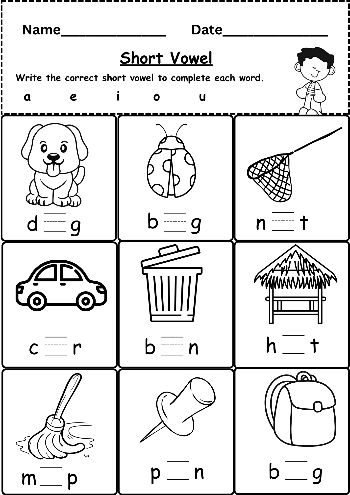 Free Cvc Worksheet Kindergarten - Downloadable Worksheets pertaining to Cvc Worksheets Printable Free