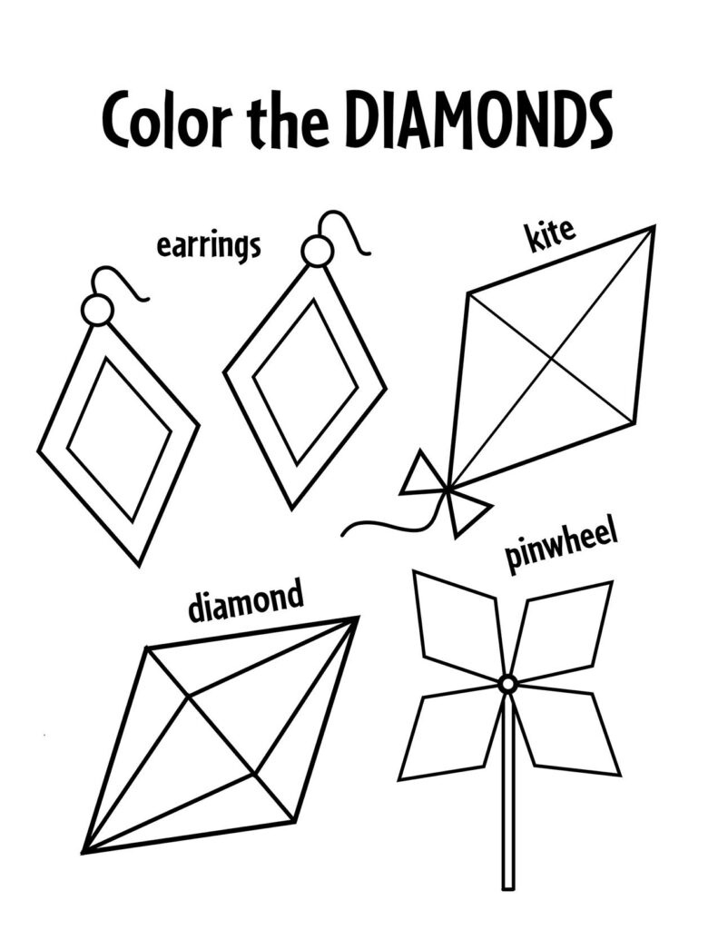 Free Diamond Worksheets For Preschool ⋆ The Hollydog Blog inside Diamond Tracing Worksheets Free Printable