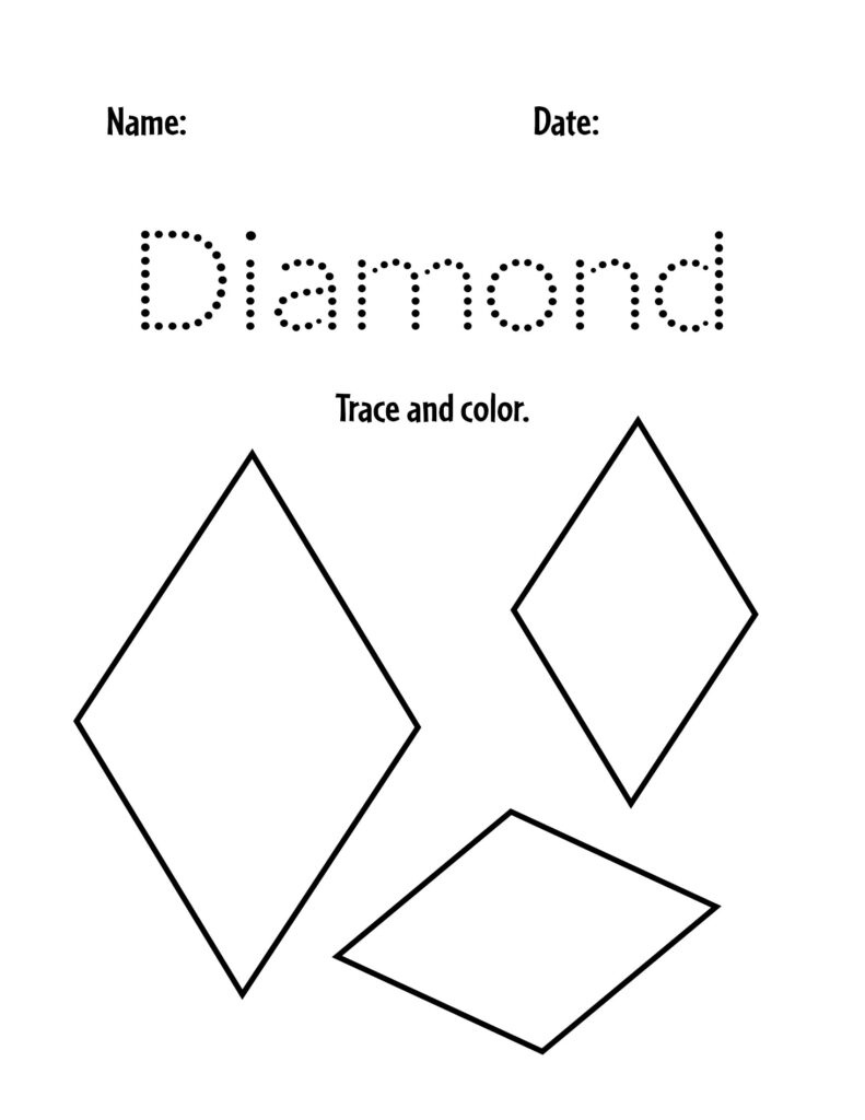Free Diamond Worksheets For Preschool ⋆ The Hollydog Blog within Diamond Tracing Worksheets Free Printable