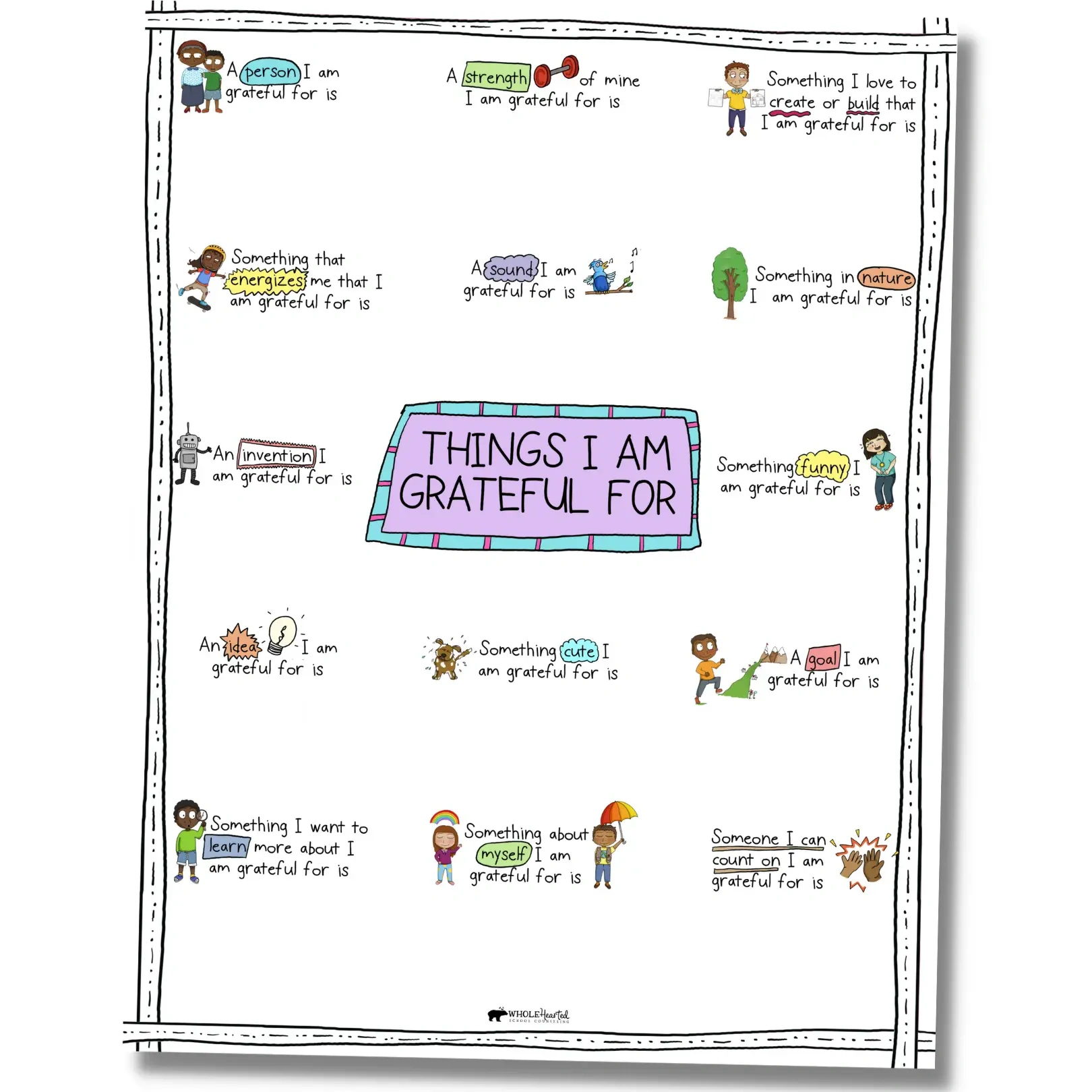 Free Gratitude Worksheet For Kids: Things I Am Grateful For in Free Printable Gratitude Activities Worksheets