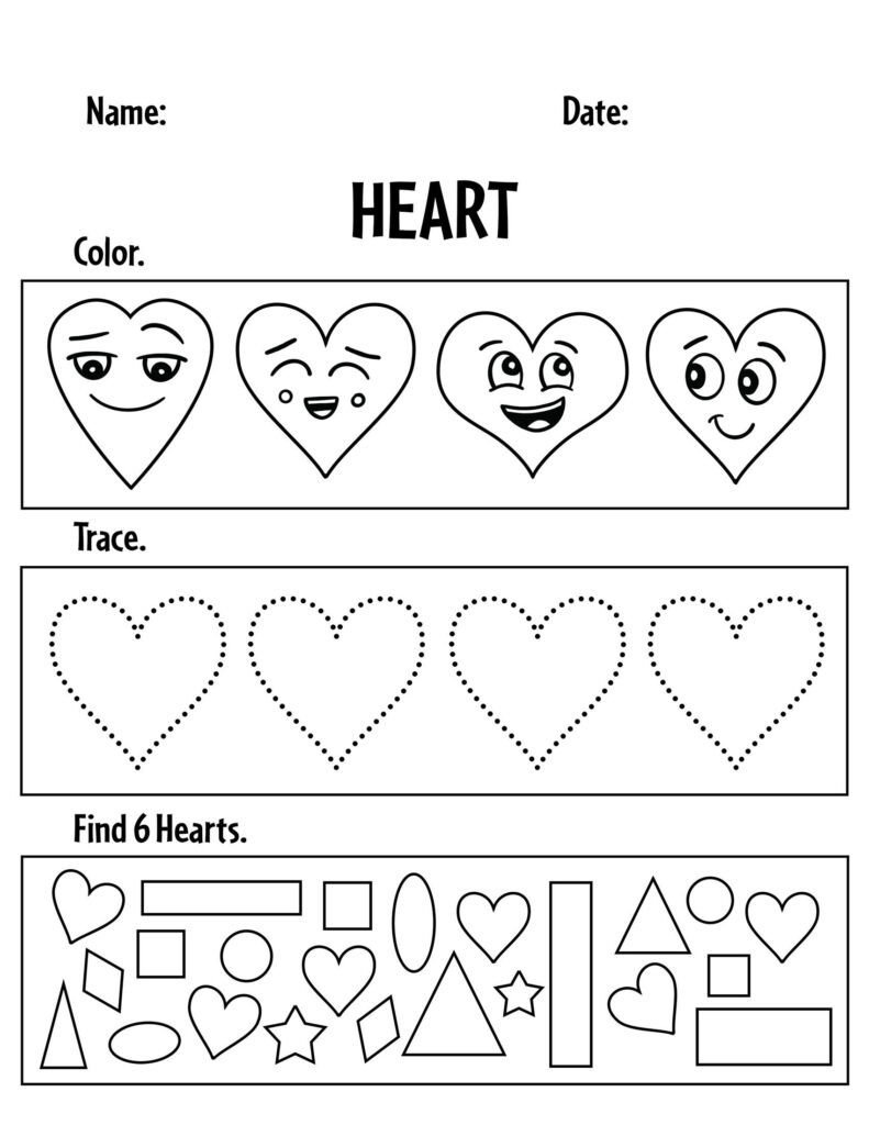 Free Heart Worksheets For Preschool! ⋆ The Hollydog Blog within Free Printable Heart Shape Worksheets