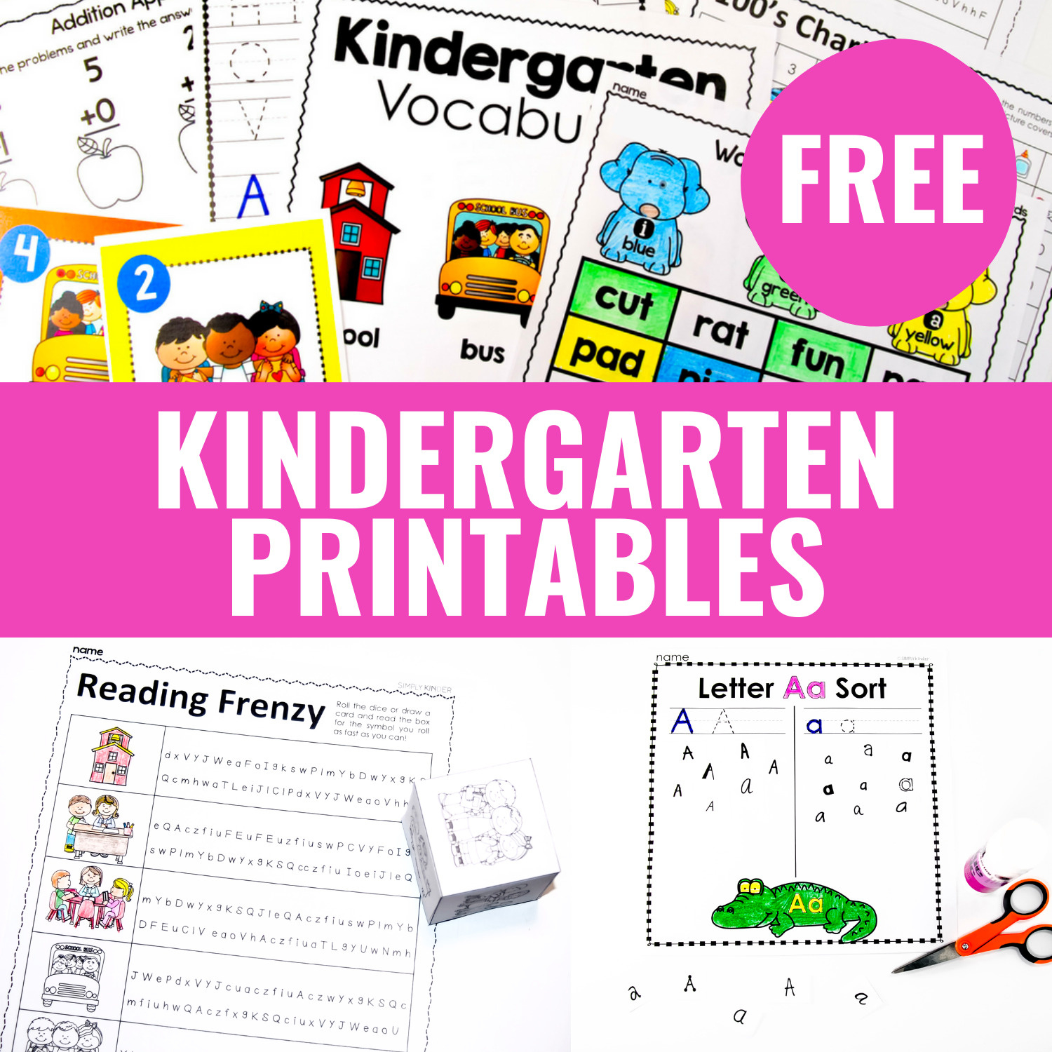 Free Kindergarten Activities And Worksheets - Simply Kinder for Free Printable Worksheets For Kindergarteners