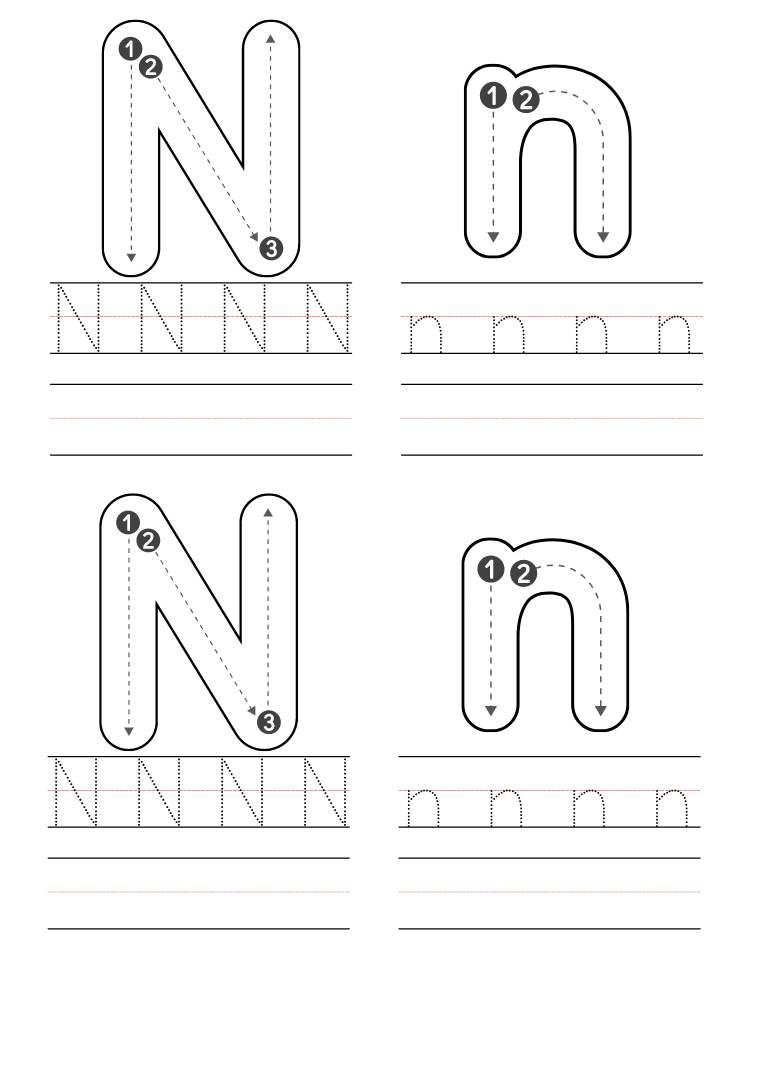 Free Kindergarten Letter N Worksheets Printable Pdf throughout Free Printable Letter N Worksheets