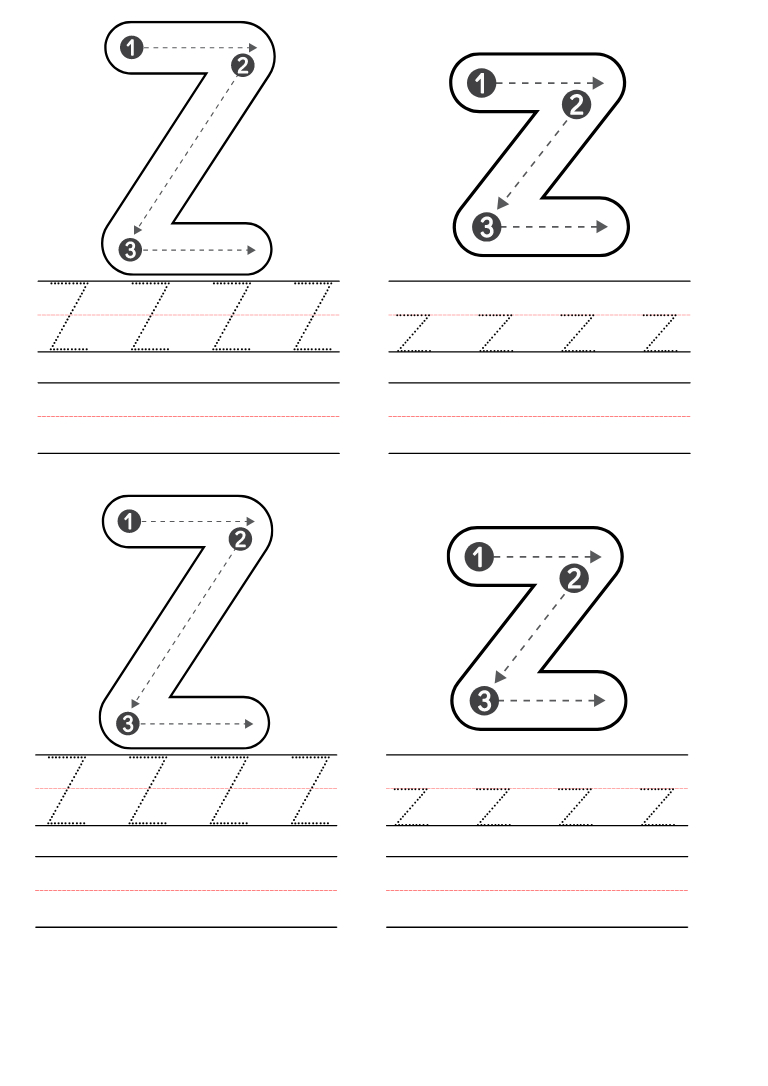 Free Kindergarten Letter Z Worksheets Printable Pdf in Letter Z Free Printable Worksheets