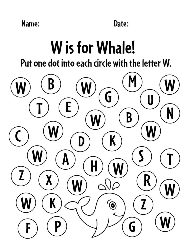 Free Letter W Worksheets For Preschool ⋆ The Hollydog Blog with Free Printable Letter W Worksheets